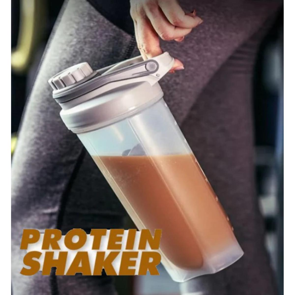 Protein Shaker Bottle Sports Gym Water Bottle Multi-Purpose Shaker with Mix Ball Blender Bottle BPA Free Plastic Easy Grip Leak Proof 700ml Gym Bottle for Gym Protein, Smoothies, Batters Fitness Workout Sports Protein Shaker Bottle with Whisk Ball BuyMarto