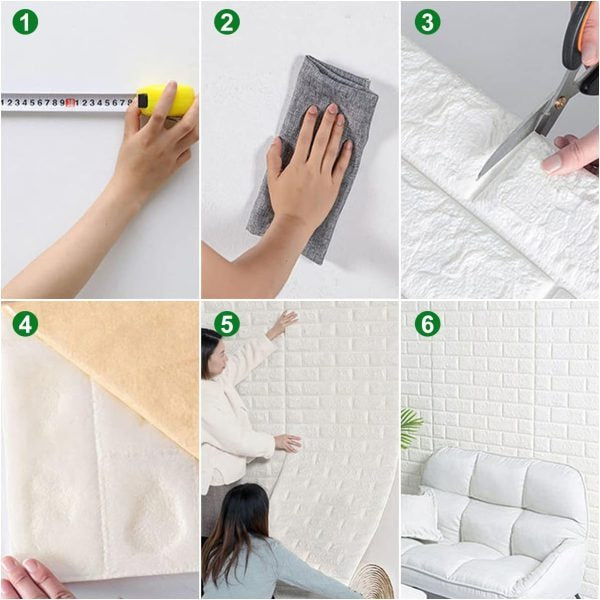 Foam Button Shape brick Wall Sticker Sheet BuyMarto