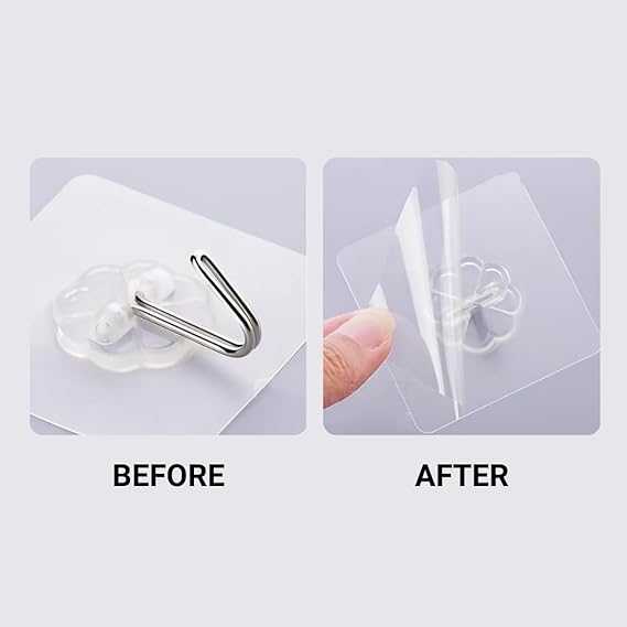 Pack of 10 Adhesive Single Hooks – Heavy Duty Transparent Wall Hooks BuyMarto