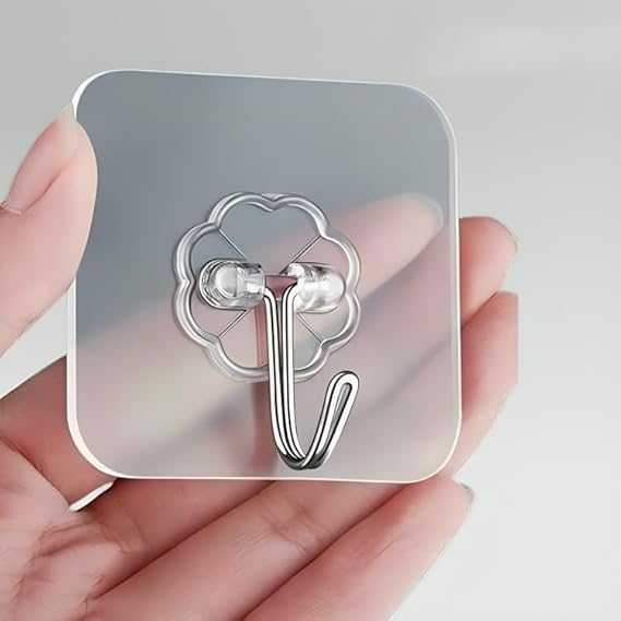 Pack of 10 Adhesive Single Hooks – Heavy Duty Transparent Wall Hooks BuyMarto