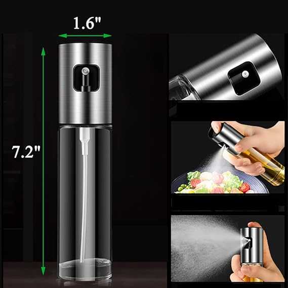 100ml Oil Spray Bottle – Stainless Steel & Glass Olive Oil Mister BuyMarto