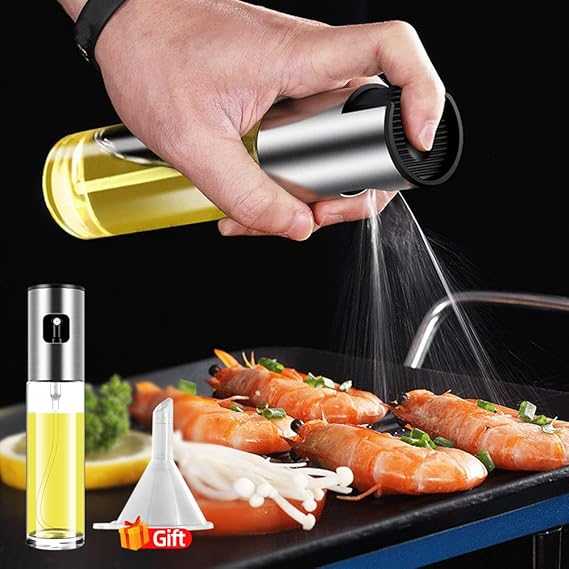 100ml Oil Spray Bottle – Stainless Steel & Glass Olive Oil Mister BuyMarto