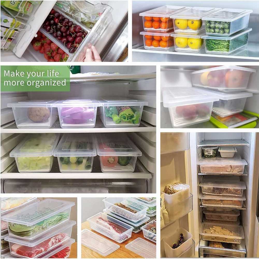 Meat Storage Container – Fresh-Keeping Box with Removable Drain Plate & Lid BuyMarto